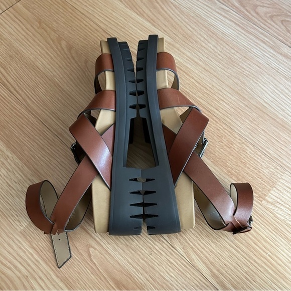 NEW Sam Edelman Eleanor’s Brown Strappy Leather Sandals Women’s 7 - Picture 8 of 12